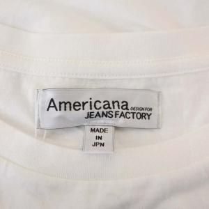 AMERICANA JEANS FACTORY別注 七分袖ロゴTシャツ カットソー クルーネック F ホワイト