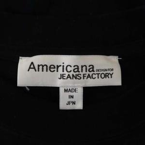 AMERICANA JEANS FACTORY 別注 長袖 ロゴTシャツ カットソー クルーネック ブラック ホワイト