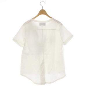 AMERICANA リメイク風Tシャツ 半袖 カットソー クルーネック 星 ロゴプリント F 白 ホワイト 黒 ブラック