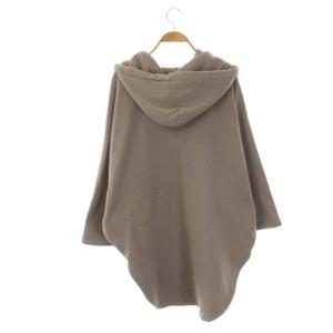 AMERICANA カットソー パーカー ポンチョ 長袖 ドルマン サイドジップ ボリューム裏毛 ハーフボタン 比翼仕立て グレージュ