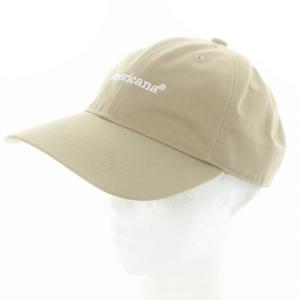 AMERICANA 帽子 ロゴ 刺繍 キャップ  ロゴ べージュ