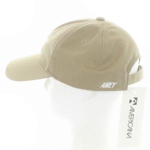 AMERICANA 帽子 ロゴ 刺繍 キャップ  ロゴ べージュ