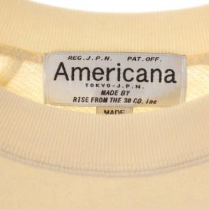 AMERICANA カットソー スウェット 半袖 プルオーバー アントウィッシュ裏毛 ラグラン プリント クルーネック ベビーベージュ