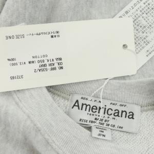 AMERICANA ロゴスウェット 半袖 プルオーバー コットン F グレー グリーン
