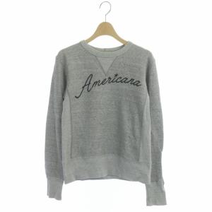 ロゴ 長袖 カットソー スウェット プルオーバー グレー