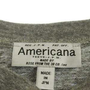 AMERICANA ハーフスリーブ Tシャツ カットソー プリント クルーネック 五分袖 グレー
