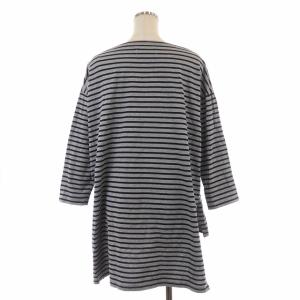 AMERICANA ボーダー 七分袖 カットソー チュニック グレー 黒 ブラック