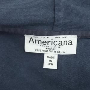AMERICANA パーカー スウェット 長袖 ジップアップ ロゴ 刺繍 ネイビー