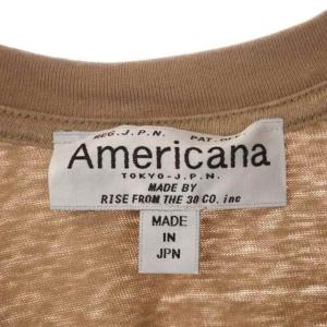 AMERICANA ロゴ 半袖 Tシャツ カットソー プルオーバー ライトブラウン