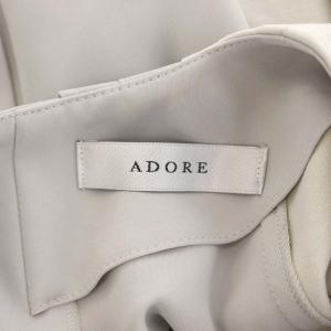 ADORE 18SS プレミアムコットンバックボタンカットソー プルオーバー バルンスリーブ 38 ライトグレー