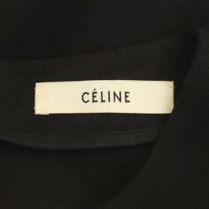 CELINE コクーンワンピース ミモレ丈 長袖 38 黒 ブラック