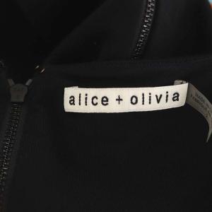 alice + olivia ワンピース 切替 ステイシープリント 膝丈 ノースリーブ フレア タック 2 ブラック マルチカラー