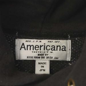 AMERICANA ロゴプリント パーカー スウェット プルオーバー 長袖 裏起毛 グレー