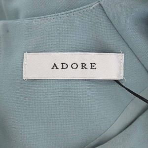 ADORE 20AW ミディジョーゼットワンピース ロング 長袖 インナー付き 36 スモークグリーン