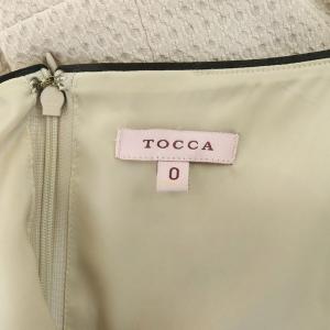 TOCCA フリルスリーブ ワンピース 膝丈 ノースリーブ 0 ベージュ
