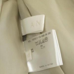 ANAYI レザージャケット 総裏地 ジップアップ ノーカラー 36 アイボリー