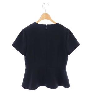 CELFORD カットソー キーネック 半袖 36 紺 ネイビー