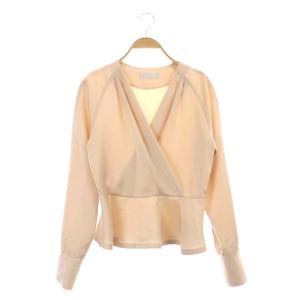 ブラウス ペプラム カシュクール 長袖 38 ベージュ