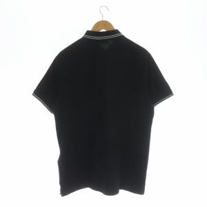 STONE ISLAND ロゴワッペン ポロシャツ 半袖 スリムフィット XXL ブラック ホワイト