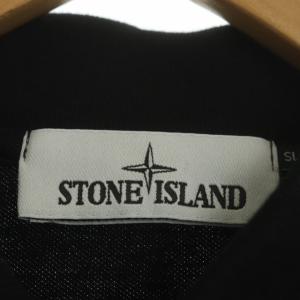STONE ISLAND ロゴワッペン ポロシャツ 半袖 スリムフィット XXL ブラック ホワイト