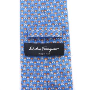 Salvatore Ferragamo ネクタイ レギュラータイ 総柄 シルク ブルー