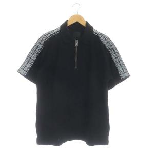 22SS タグエフェクト 4Gバンド ポロシャツ カットソー 半袖 ハーフジップ 鹿の子 L ブラック