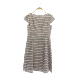 TOCCA 【洗える!】DAYS ドレス ワンピース ロング 半袖 ツイード ラメ ボーダー 4 ピンク