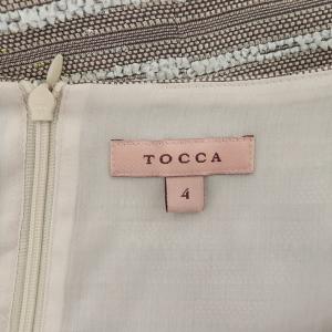 TOCCA 【洗える!】DAYS ドレス ワンピース ロング 半袖 ツイード ラメ ボーダー 4 ピンク