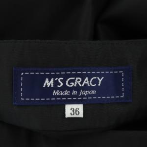 M'S GRACY タックフレアスカート 膝丈 サイドジップ 36 黒 ブラック