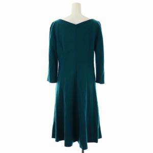 ANAYI ワンピース ウール コットン ひざ丈 7分袖 38 グリーン