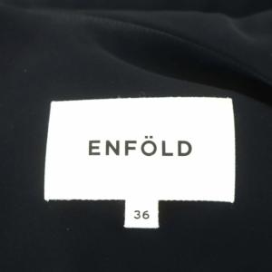 ENFOLD ダブルサテン Midi ダウンコート 36 紺