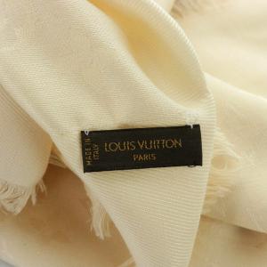 LOUIS VUITTON モノグラム ストール シルク ホワイト