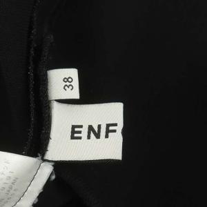 ENFOLD クロップドパンツ イージー タック テーパード 38 黒 ブラック