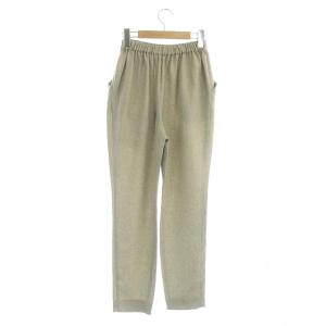 ENFOLD タックパンツ テーパード イージー リネンライク 36 ライトグレージュ