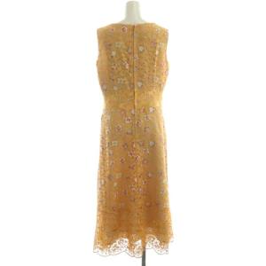 Diagram GRACE CONTINENTAL 20AW ケミカルレースフラワードレス ワンピース ロング ノースリーブ 38 オレンジ