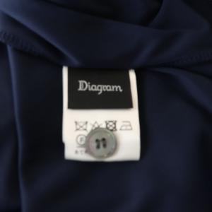 Diagram GRACE CONTINENTAL ドッキングニットワンピース プリーツ ロング 半袖 ベルト付き 36 青 紺 ブルー ネイビー