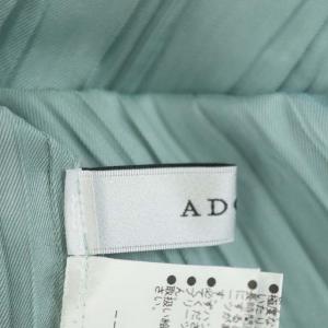 ADORE 20AW FLOWINGプリーツロングブラウス チュニック丈 長袖 バックテール 38 ミントグリーン