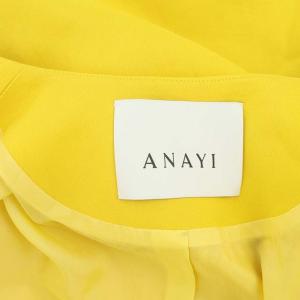ANAYI ノーカラーコート スプリングコート ロング Vネック 38 黄色 イエロー
