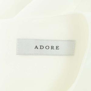 ADORE 22SS フラワージャガードコンビワンピース ロング ノースリーブ 切替 38 ベージュ 白 ホワイト