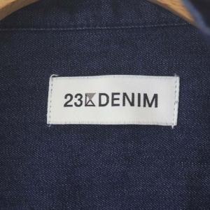 23区 DENIM 22SS WEB限定 ライトダンガリーフリルディテールブラウス インディゴブルー