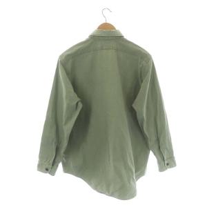 MADISONBLUE HAMPTON BACK SATIN SHIRT シャツ 長袖 胸ポケット 02 スモークグリーン