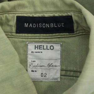 MADISONBLUE HAMPTON BACK SATIN SHIRT シャツ 長袖 胸ポケット 02 スモークグリーン