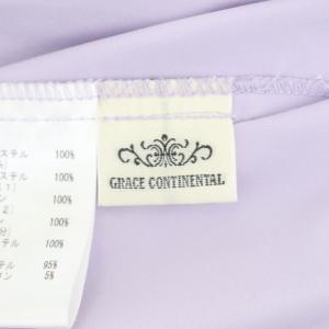 GRACE CONTINENTAL 20AW レース刺繍ロングワンピース ノースリーブ ティアード フレア 36 薄紫 ラベンダー