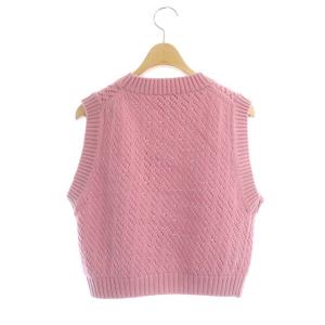 Ron Herman テン TEN ウール ニットベスト プルオーバー ショート丈 ピンク