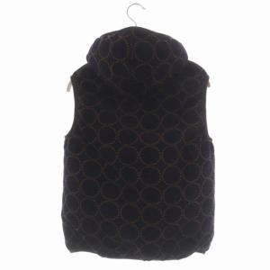 mina perhonen ma2146 tambourine ダウンベスト 刺繍 36 紺 茶