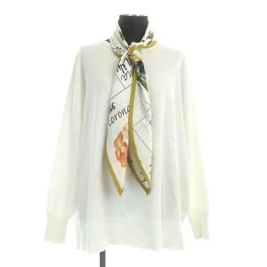 22SS スカーフネックニットトップ カットソー 長袖 36 白 ホワイト