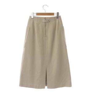 Spick&Span 21AW ビーバーメルトントラペーズスカート フレアスカート ウール ミモレ ロング 34 ベージュ