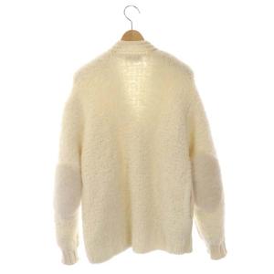 Drawer エルボーパッチムートンニットカーディガン オフホワイト