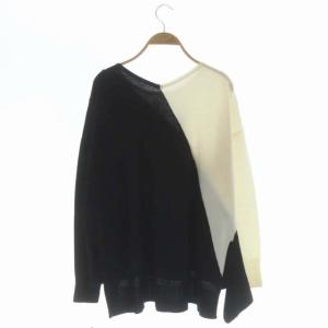 Grace Class 20AW アシメフリルニットトップス セーター 長袖 プルオーバー 36 白 黒 ホワイト ブラック