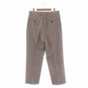 Aquascutum ワイドパンツ ストレート ミックスウール センタープレス 10 ワインブラウン